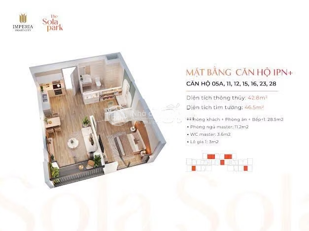 Bán cắt lỗ 175 triệu căn 1pn+1 G6 The Sola Park Vinhomes Smart City
