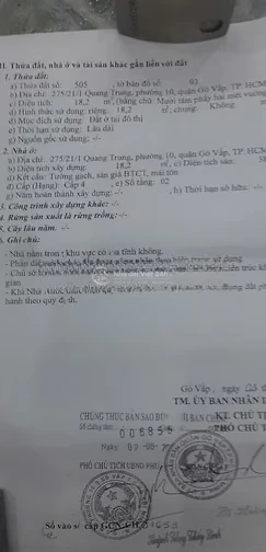 BÁN NHÀ HẺM ĐƯỜNG QUANG TRUNG, NGANG 3 X 6, GIÁ 3 TỶ 1OO TRIỆU