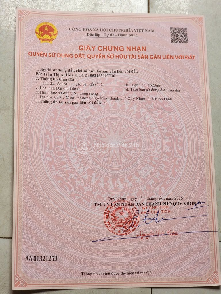 Cần bán 03 võ mười p.ngô mây tp.qui nhơn