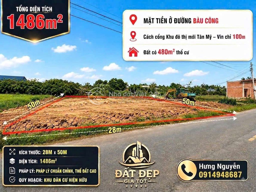 Cần bán đất thổ vườn ngang 28 mét, cách cổng dự án Vin930 70 mét