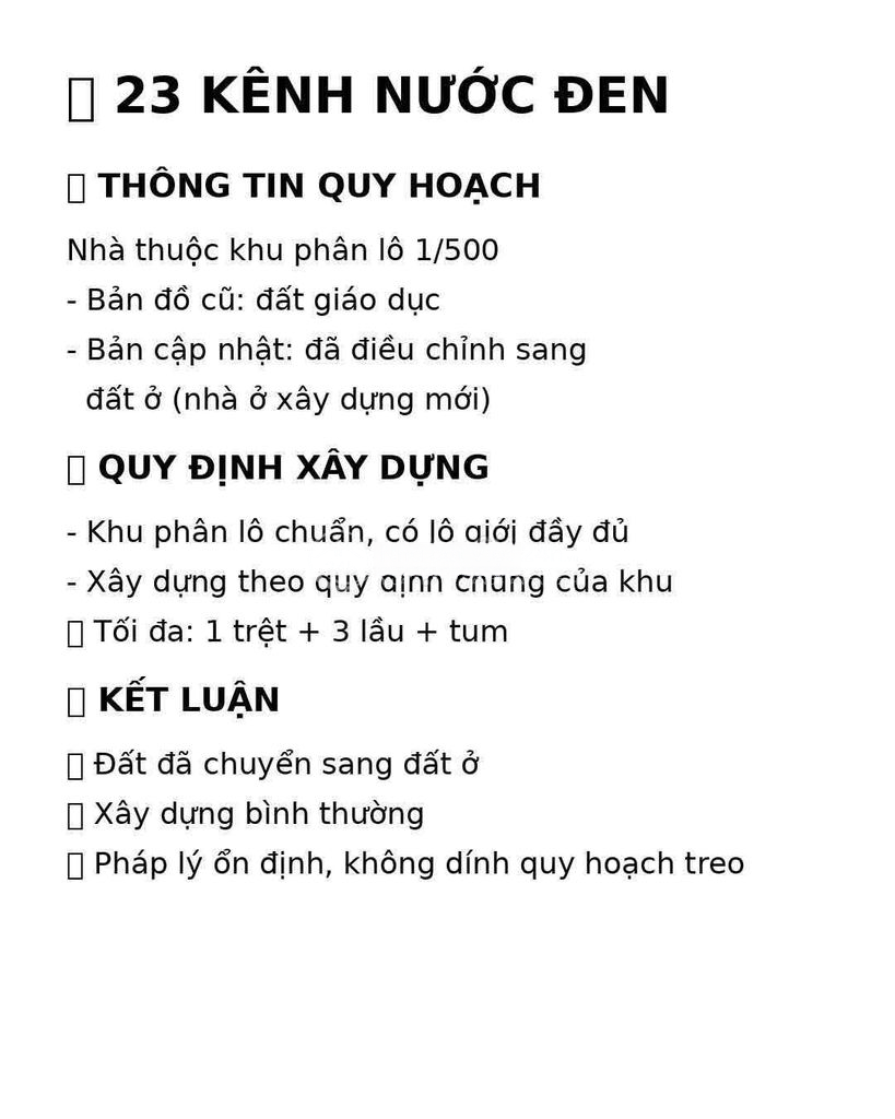 MT 23 Kênh Nước Đen. 6x13m2. 3 Lầu. Sử dụng 6x18m. Giá 11.9 tỷ TL