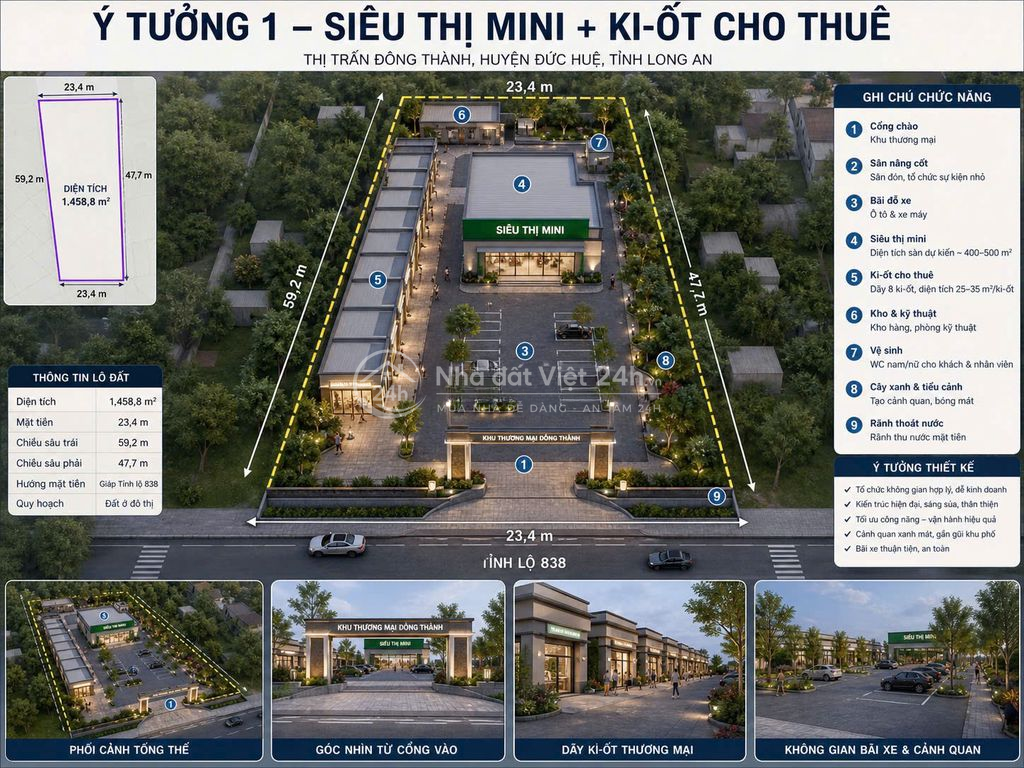 Bán 1.458m² mặt tiền TL838 – Sổ đỏ ODT – Đức Huệ Long An – 11,5 tỷ TL