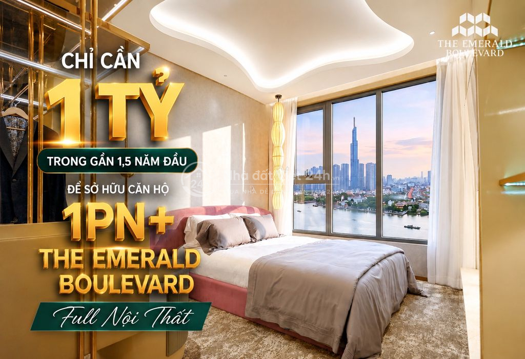 1 Tỷ Trong Gần 1,5 Năm Đầu Sở Hữu Căn Hộ 1PN+ The Emerald Boulevard