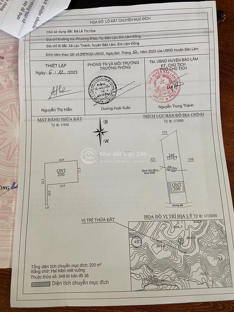 BÁN LÔ ĐẤT TẠI BẢO LỘC