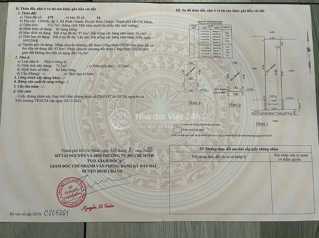 Bán Nhà Tặng 3 Phòng Trọ Xã Bình Chánh