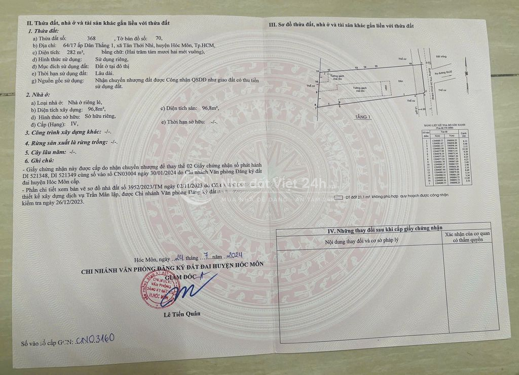  BÁN NHÀ–GIÁ CHỈ 8 TỶ 499 TRIỆU  282M² THỔ CƯ – CHỈ VỚI 30 TRIỆU/M²