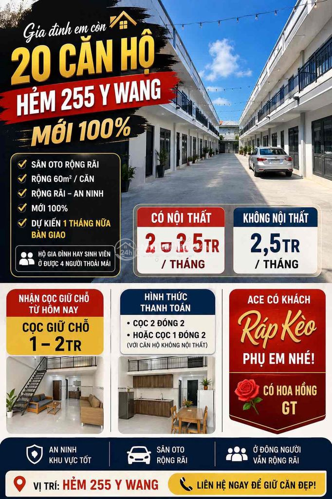 CĂN HỘ CHO THUÊ tại Y wang Gần đại học tây nguyên