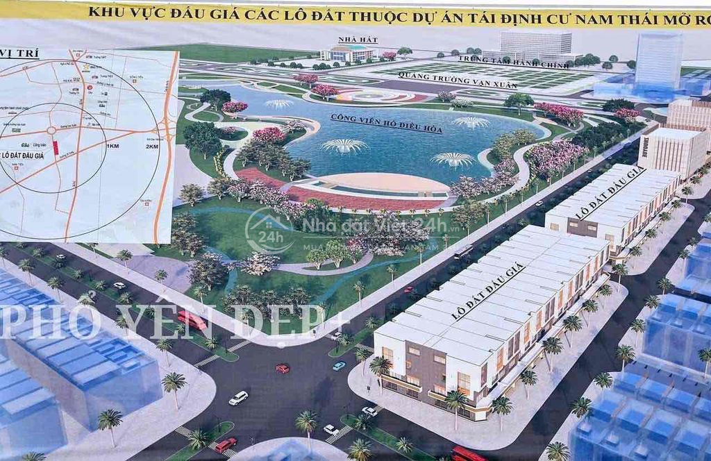 Bán đất chính chủ 100m² mặt sau Hồ Điều Hòa Quang Trung – Phổ Yên
