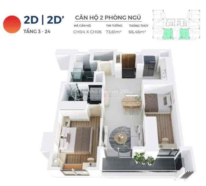 Chính chủ bán lỗ 200tr căn 2pn view biển tầng cao, full nội thất a-á
