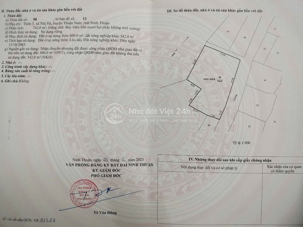 974992213 cần vốn bán nhanh lô đất ở xã Nhị Hà, Ninh Thuận.