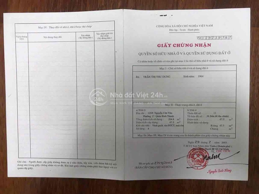 Chính chủ cần bán gấp nhà hẻm xe tải đẹp Nguyễn Cửu Vân, Bình Thạnh