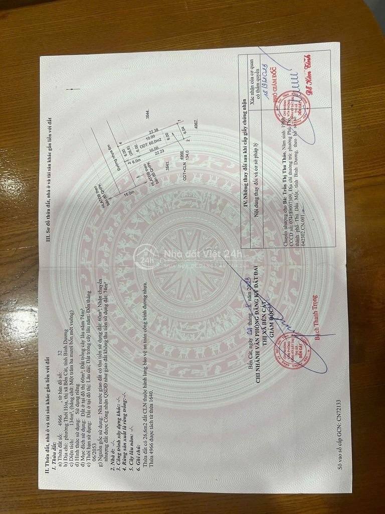 Chỉ 1 tỷ 550 Sở hữu đất nền sát Đại học Việt Đức Ngang 6m cực thoáng