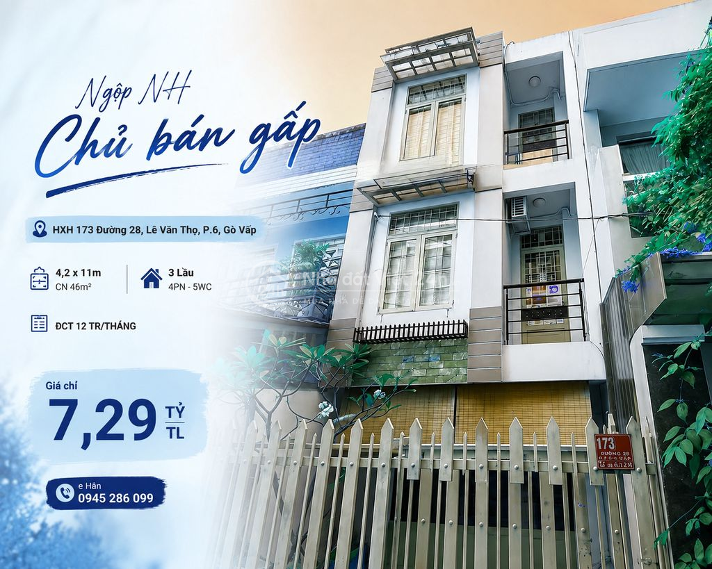 Vị trí trung tâm Gò vấp nhà cứng ở liền đang cho thuê chỉ 7,29 tỷ TL