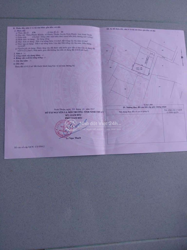Đất thổ cư Phước Khánh, gần cầu Đạo Long 2, 154m2/1ty150