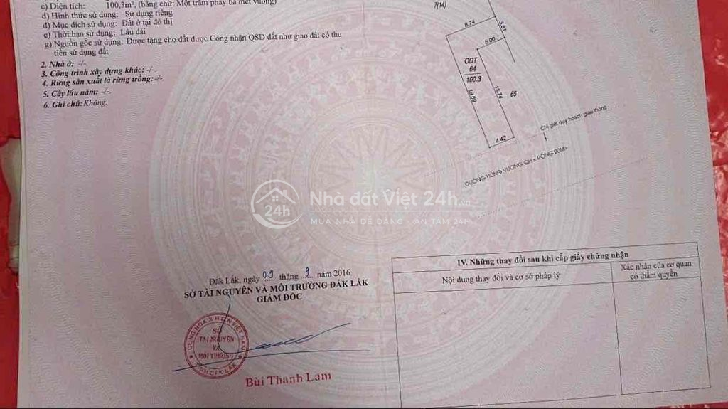 Nhà mặt tiền Hùng Vương cách ngã 6 400m, 14.7 tỷ, 100,3m2