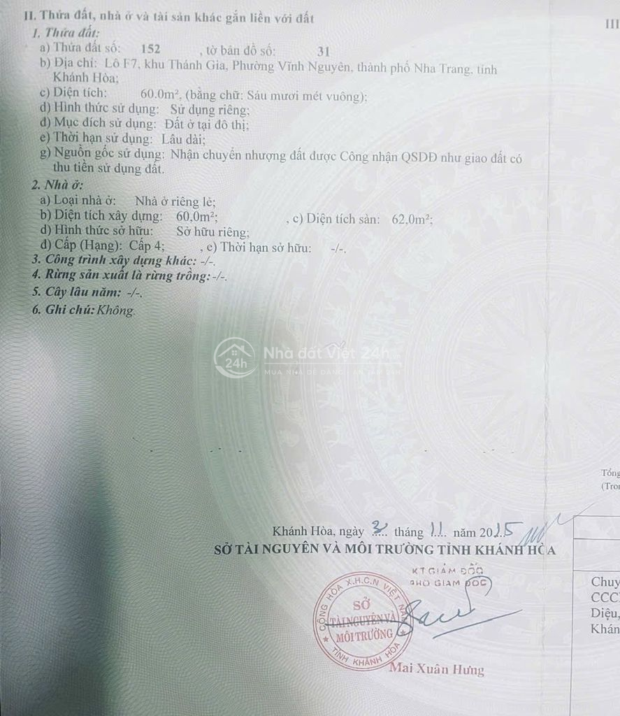 BÁN NHÀ 94 TÔ HIỆU, PHƯỜNG NHA TRANG, KHÁNH HOÀ