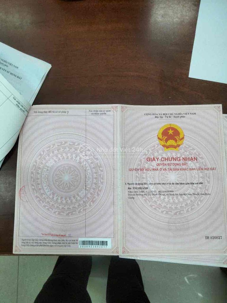 BÁN ĐẤT CHÍNH CHỦ THỊ TRẤN MINH LƯƠNG GIỤC TƯỢNG HUYỆN CHÂU THÀNH