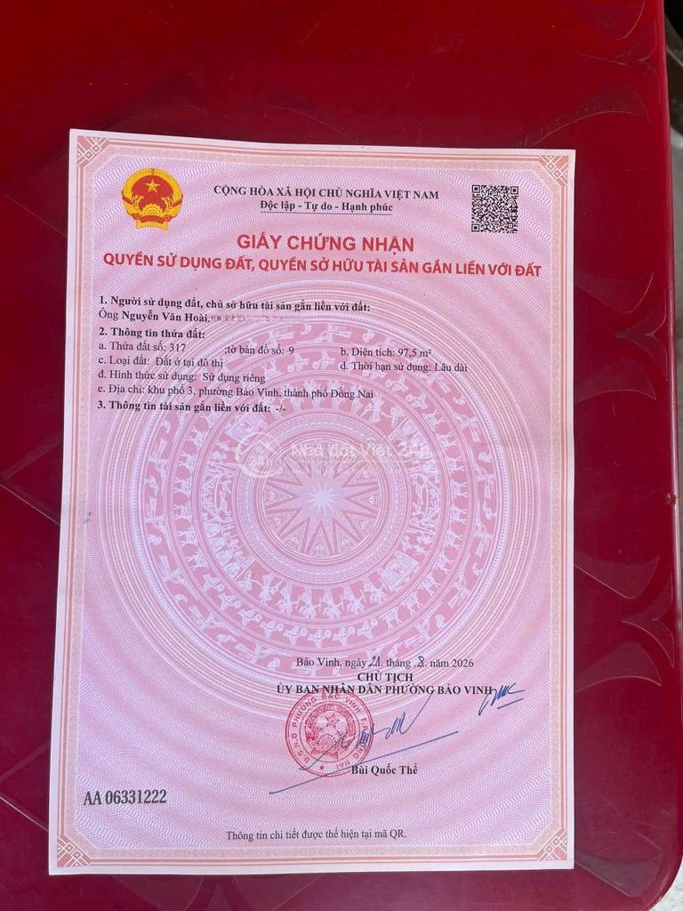 Chủ cần bán nhanh lô TĐC Suối Chồn