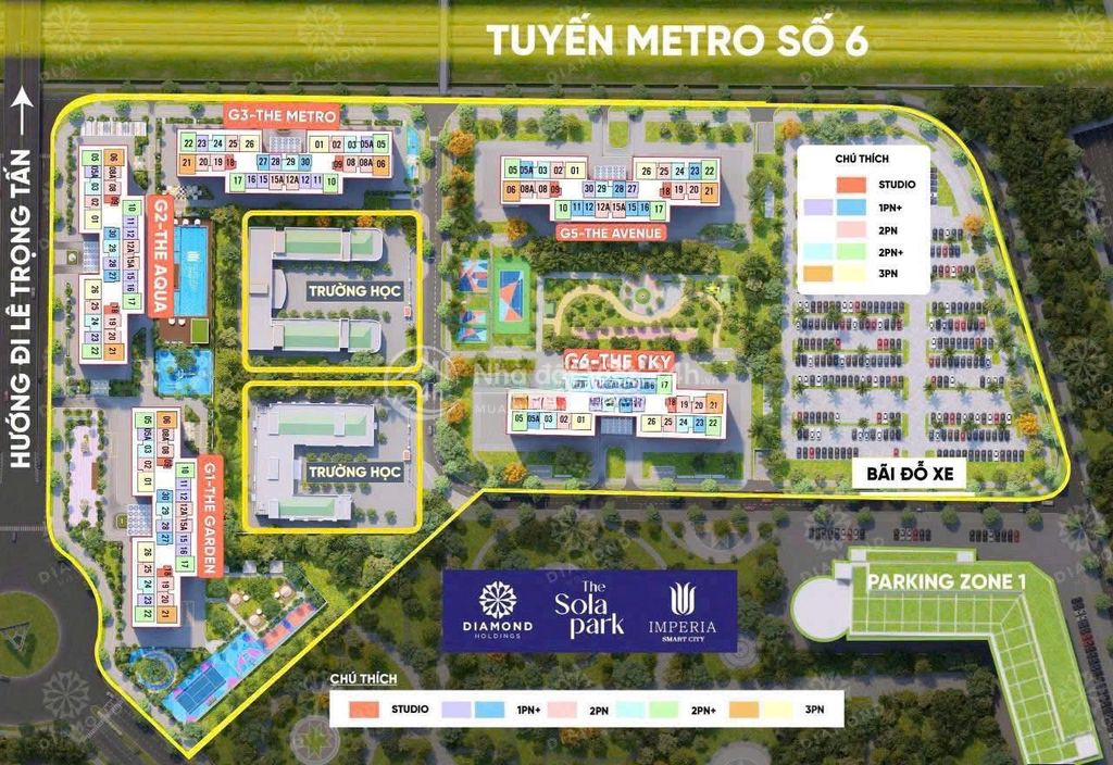 Bán gấp căn 1PN+1 43m G2 view đẹp imperia The Sola Park