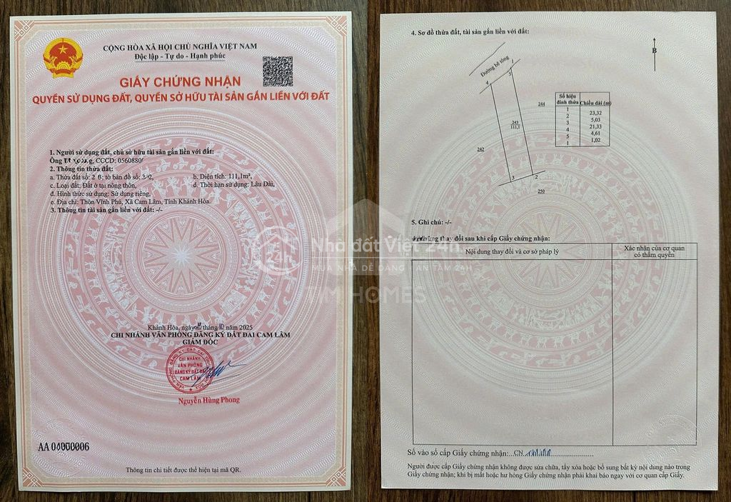 BÁN ĐẤT SUỐI TÂN–CAM LÂM ĐẤT FULL THỔ CƯ–Ô TÔ TỚI ĐẤT–ĐÓN SÓNG HẠ TẦNG