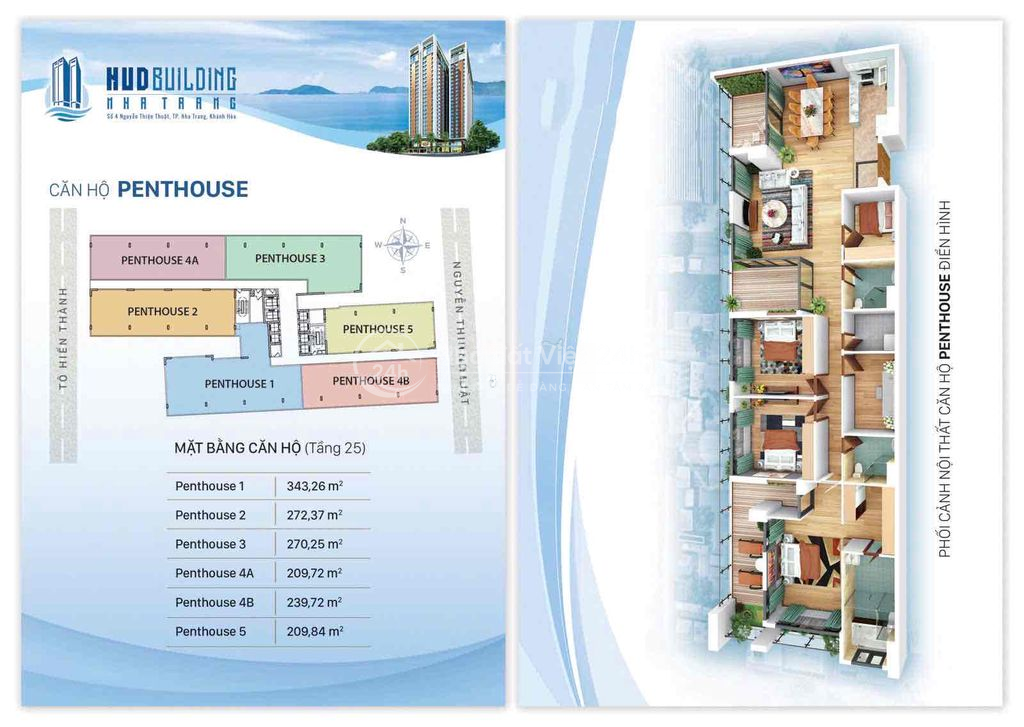Bán Căn Phenhouse Hud building Nha Trang View Biển Đẹp Sắp Có Sổ