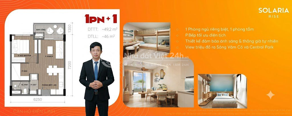 Solaria Rise Tổ hợp căn hộ nghỉ dưỡng ven sông chỉ 10% kí HĐMB.