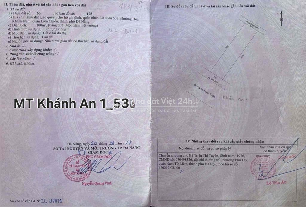 bán đất khánh an 1 đường 7,5m