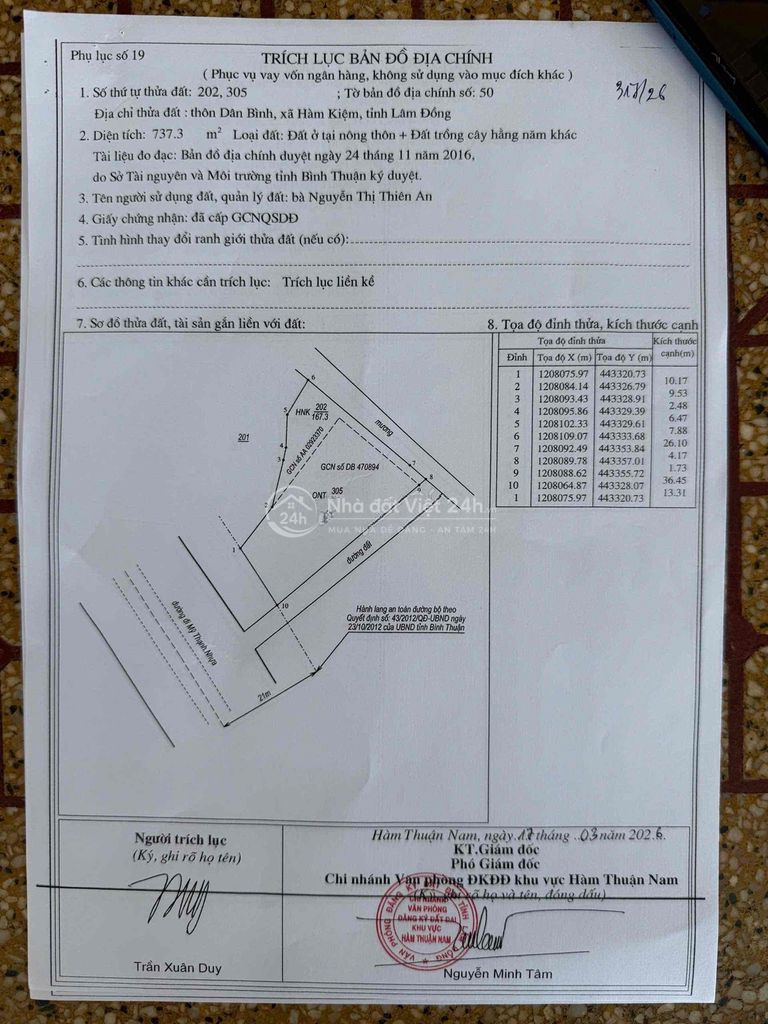 BÁN GẤP LÔ ĐẤT MẶT TIỀN ĐƯỜNG DẪN CAO TỐC PHAN THIẾT + VƯỜN THANH LON