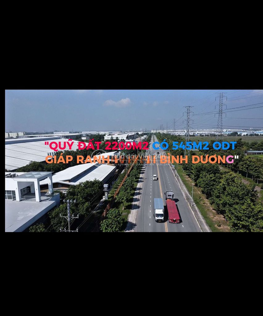 BÁN QUỸ ĐẤT ĐẸP 2200M2 GIÁ ĐẦU TƯ CỰC RẺ - GIÁP RANH TP MỚI BÌNH DƯƠNG