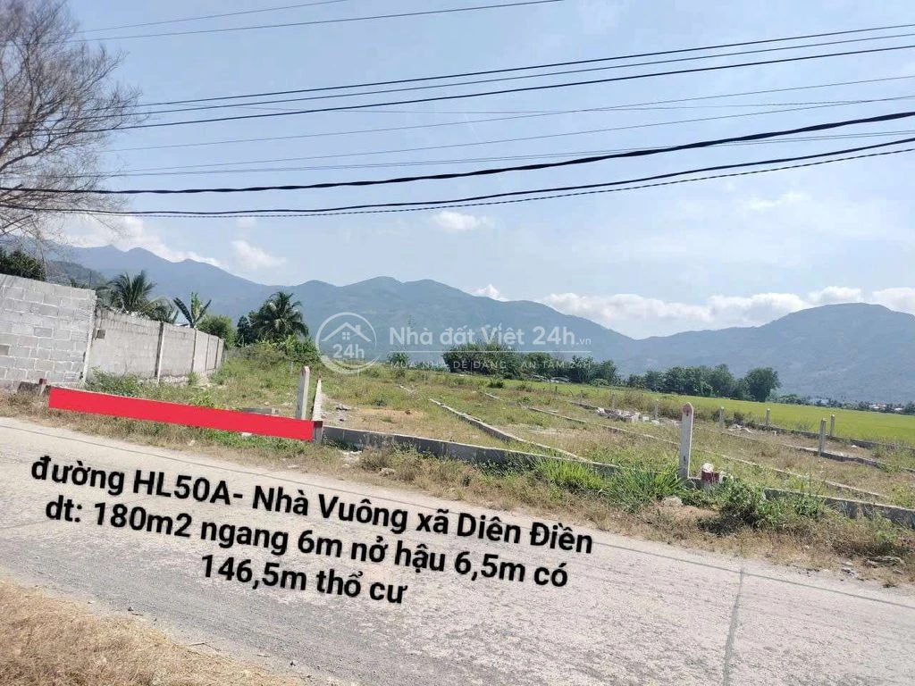 hạ giá thẳng 300 triệu lô đất 180m2 mặt đường HL50A - Nhà Vuông