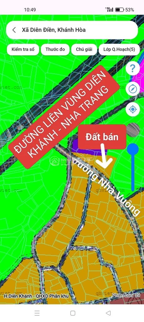 hạ giá thẳng 300 triệu lô đất 180m2 mặt đường HL50A - Nhà Vuông