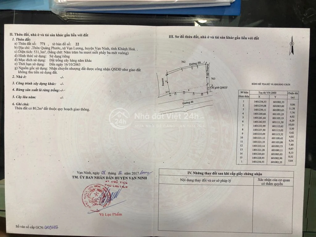 Chính Chủ cần bán đất gần KCN Vạn Lương, KKT Vân Phong, Khánh Hoà
