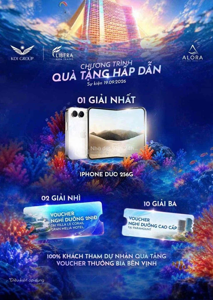 Bán căn hộ Libera Nha Trang tổ hợp 44ha view biển giá từ 1.8 tỷ
