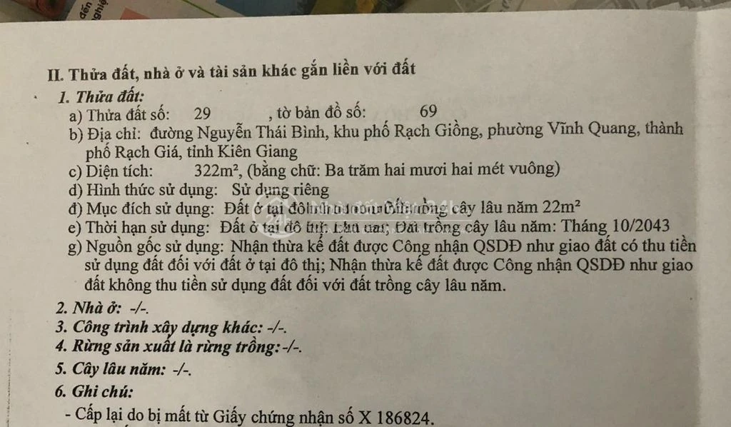Đất mặt tiền đường Nguyễn Thái Bình