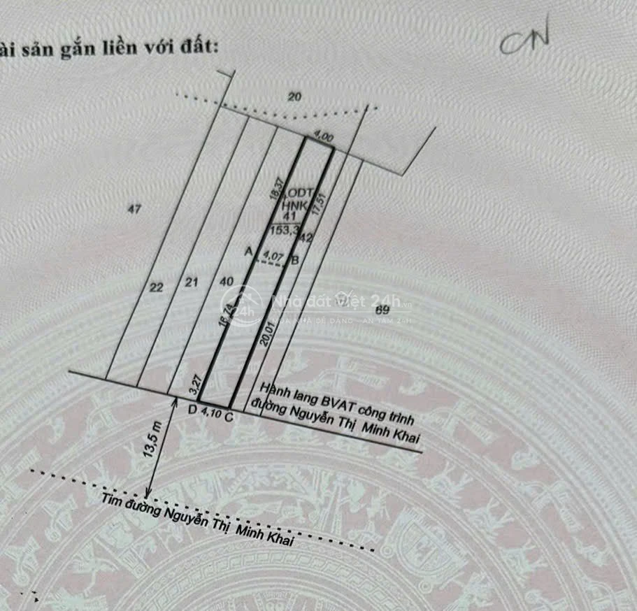Đất thổ cư Nguyễn Thị Minh Khai