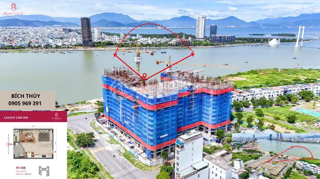 Bán Căn 1PN Peninsula Đà Nẵng 48.2m2 View Vịnh Tầng Cao Giá Cực Tốt