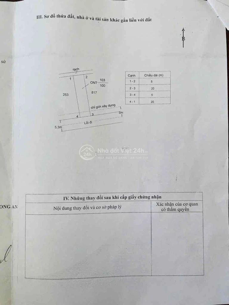 Cần bán đất thổ cư Long Hậu đường nhựa 6m