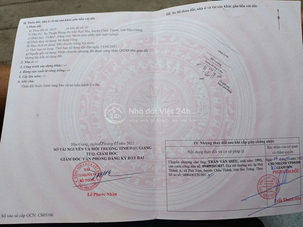 nền thổ cư gần thị trấn ngã 6