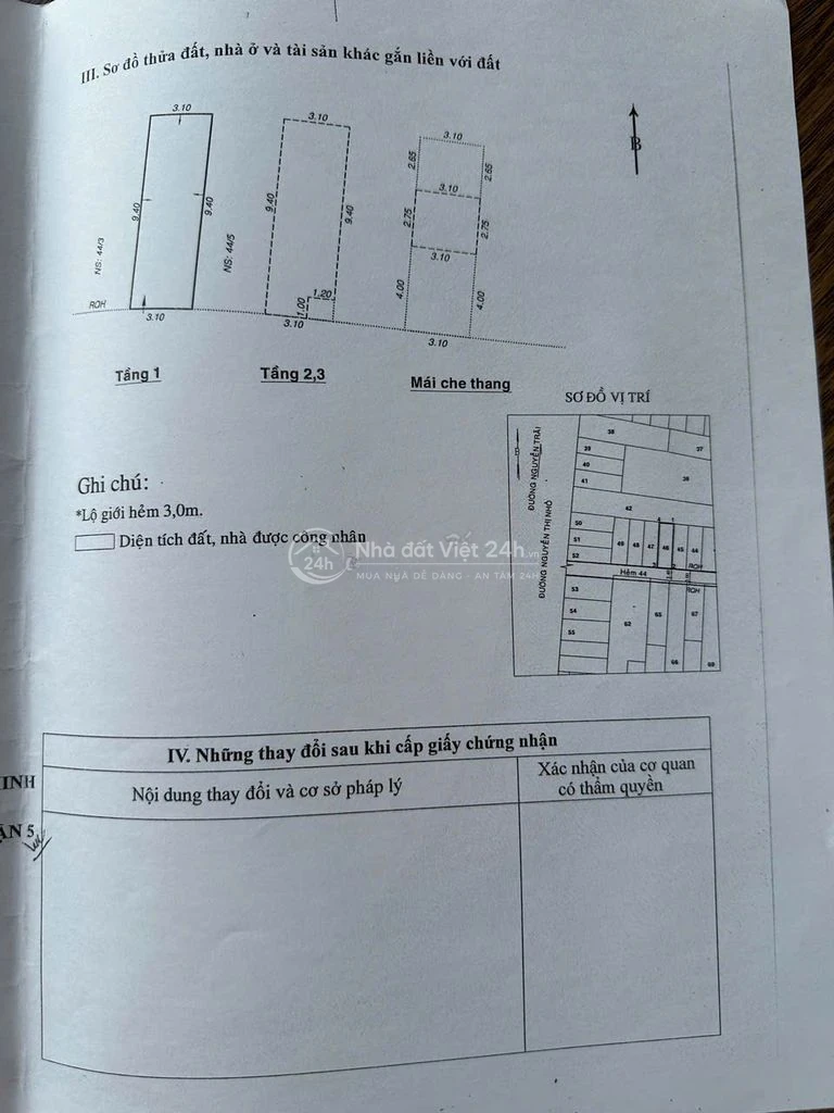 BÁN NHÀ 44/4 NGUYỄN THỊ NHỎ PHƯỜNG CHỢ LỚN TPHCM