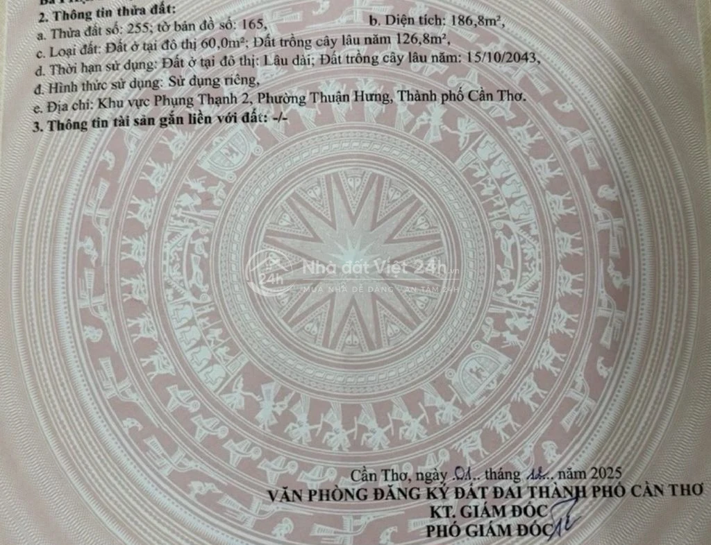 BÁN ĐẤT MẶT TIỀN TUYẾN TRÁNH THỐT NỐT (QL91) - THUẬN HƯNG, CẦN THƠ