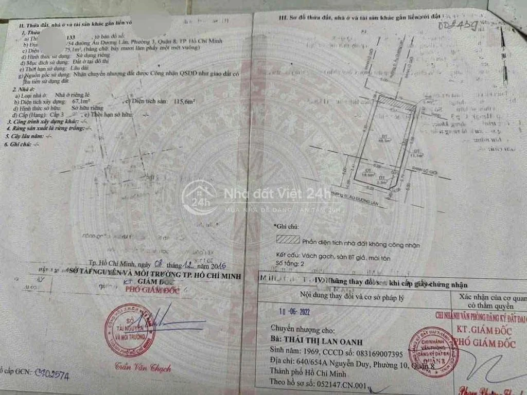 Bán nhà DT khủng hẻm 154/ âu dương lân p3 Q8