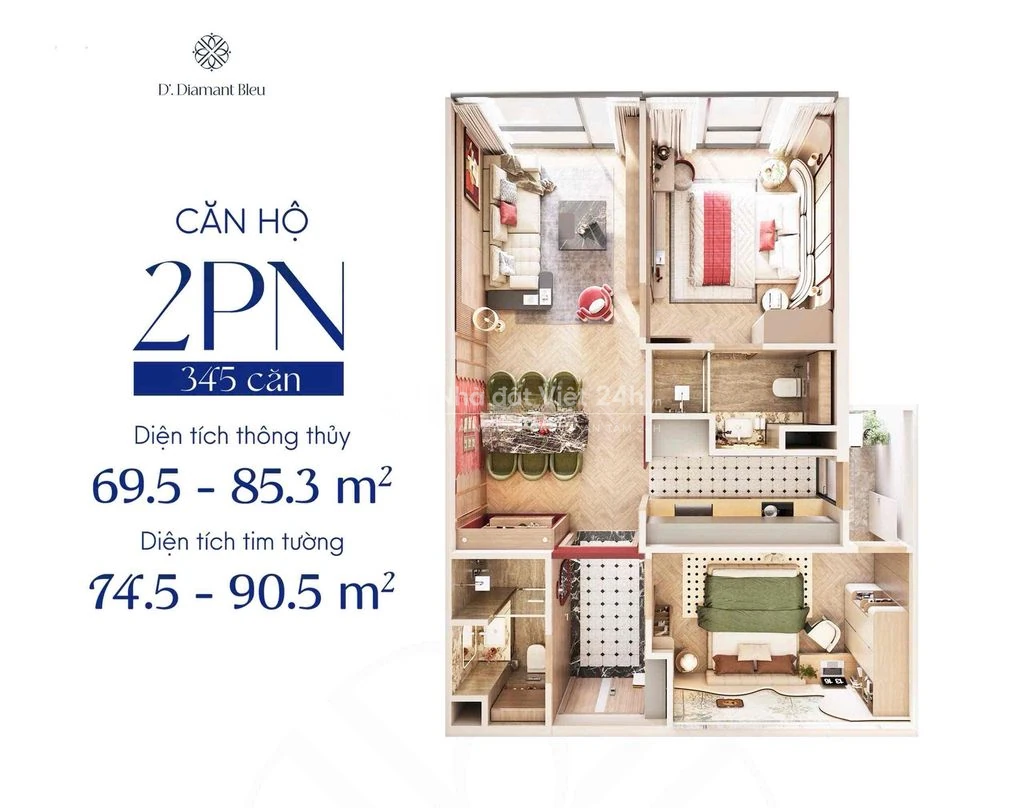 D’.DIAMANT BLEU – CĂN 2PN KHỞI ĐẦU CHO MỘT TỔ ẤM TRỌN VẸN
